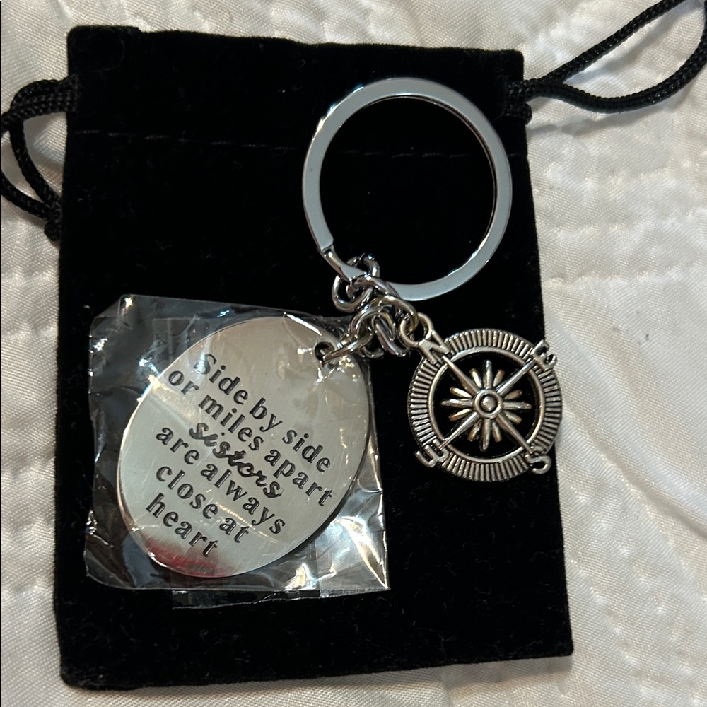 Silver Nautical Keychain with Inspirational Quote